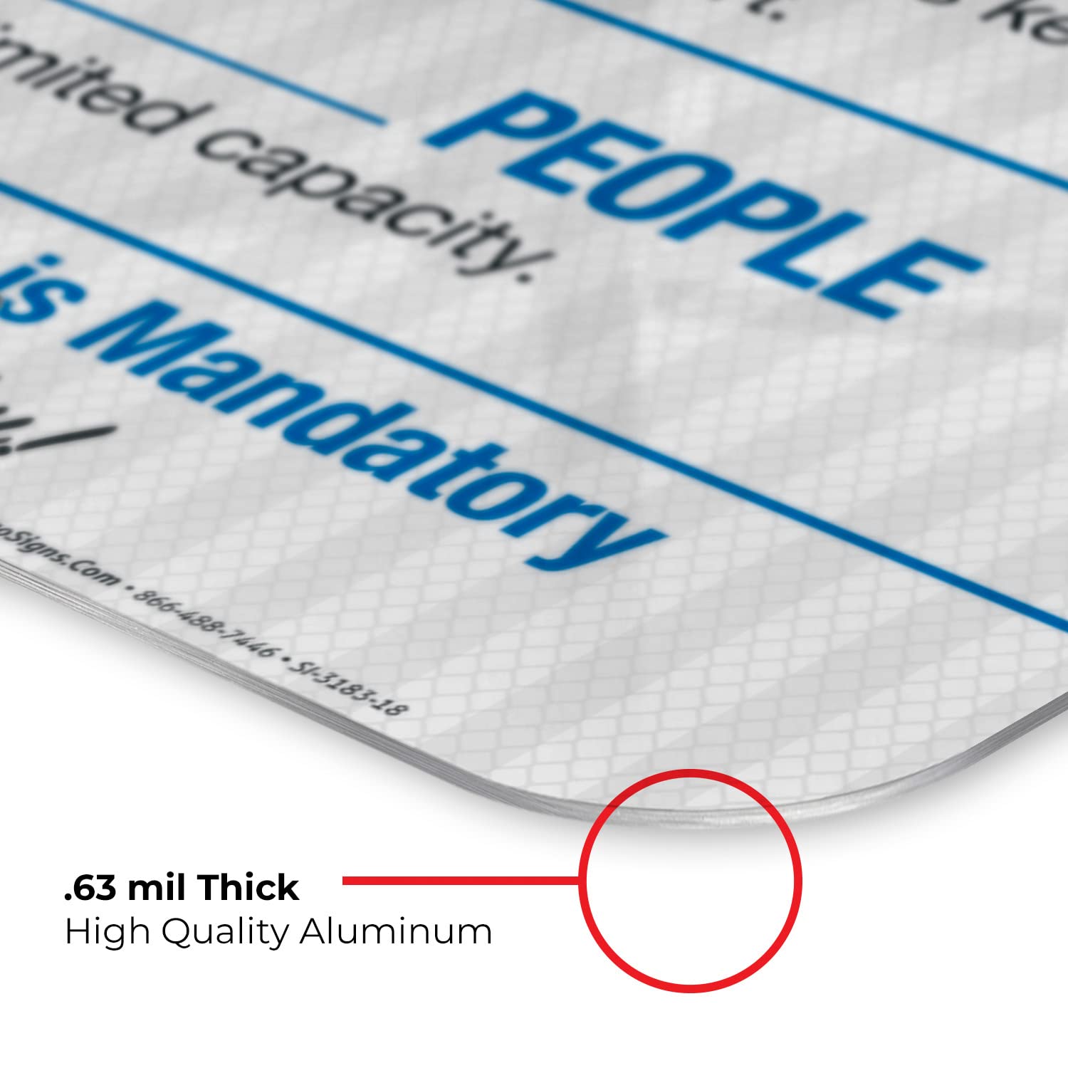 Social Distancing Sign, Cover Your Face, 6 Feet, Limited Capacity, 12x18 Inches, 3M EGP Reflective .063 Aluminum, Fade Resistant, Easy Mounting, Indoor/Outdoor Use, Made in USA