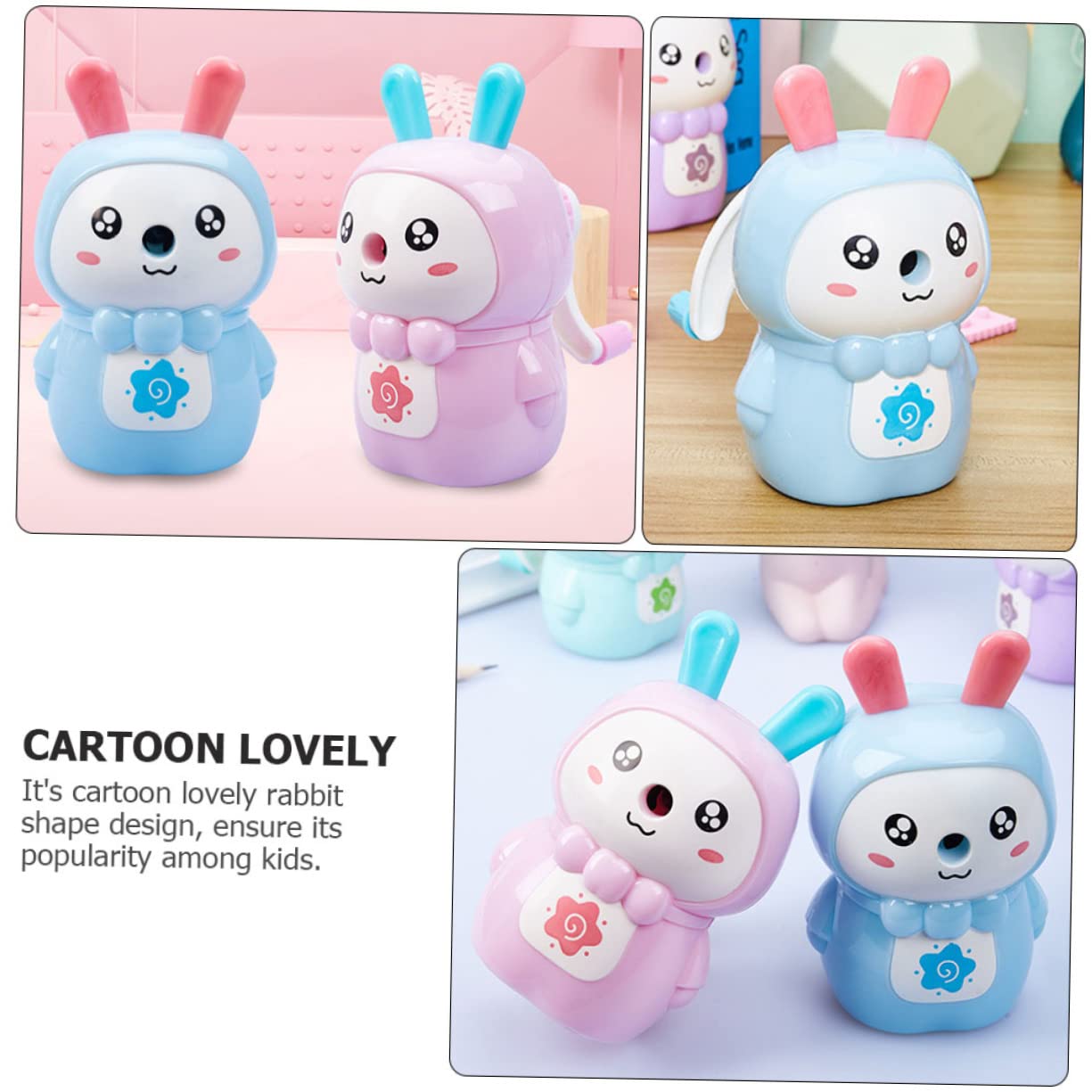NUOBESTY Temperamatite Manuale Per Studenti 3 Pezzi Design A Cartoni Animati Per Ragazzi E Ragazze Compatto E Facile Da Trasportare Ottimo Per Le Forniture Scolastiche