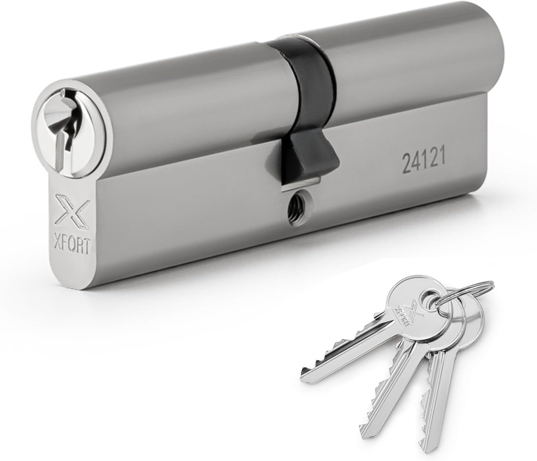 Chrome 40/55 Euro Cylinder Lock (95mm), UPVC Door Lock, 6 Pin Cylinder Lock with 3 Keys, PVC Door Lock, Euro Lock Cylinder, Barrel Lock for Front Door or Internal Door