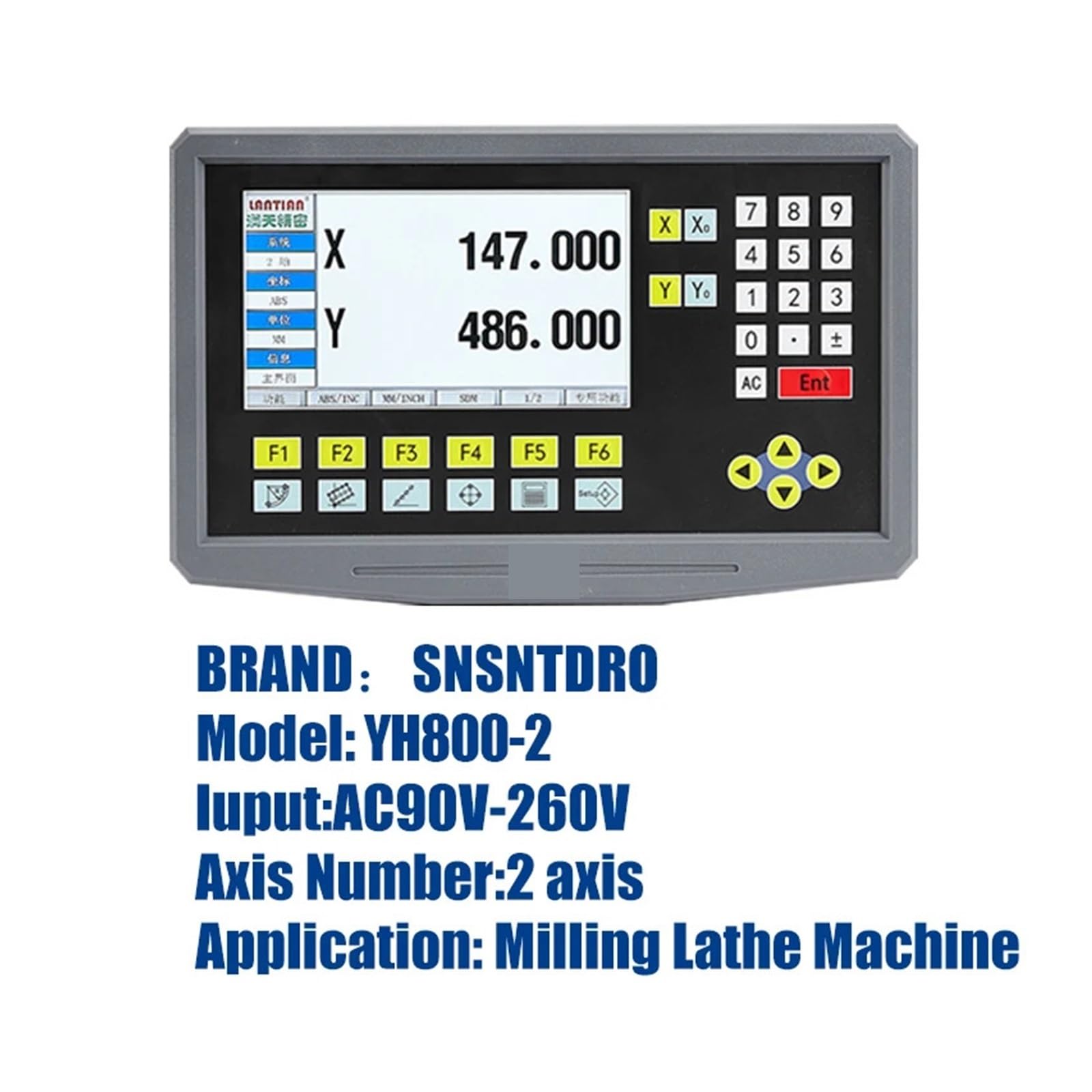 Codificador lineal, pantalla de lectura digital DRO LCD de 2 ejes, 9 idiomas y 2 piezas de regla de rejilla de codificación de escala lineal de 50-800 mm, codificador de lectura digital de