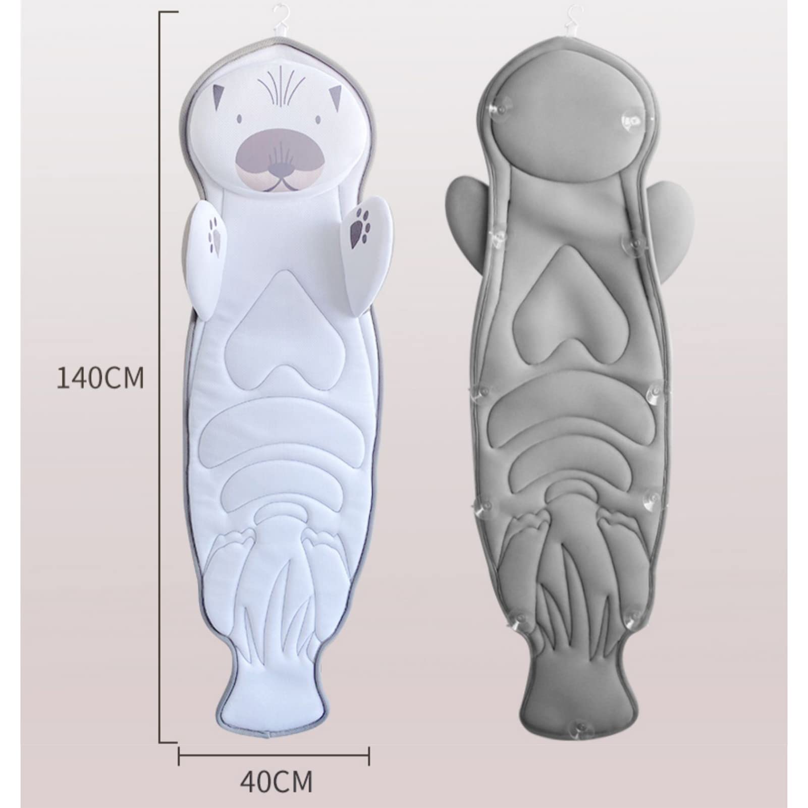 MyrRhe Baby's Otter Ergonomisches Badekissen: 3D-Air-Mesh, schwarz, luxuriös, Spa-Erlebnis – perfektes Badezubehör, Geschenk zur Entspannung.