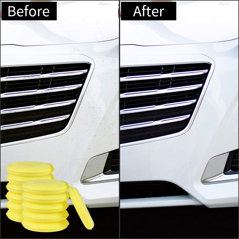 ZoneYan 12 stuks Wax Applicator Pads, Auto Polish Applicator Sponge, Zachte Waxing Polish Microfiber Pad voor het reinigen, wassen en polijsten