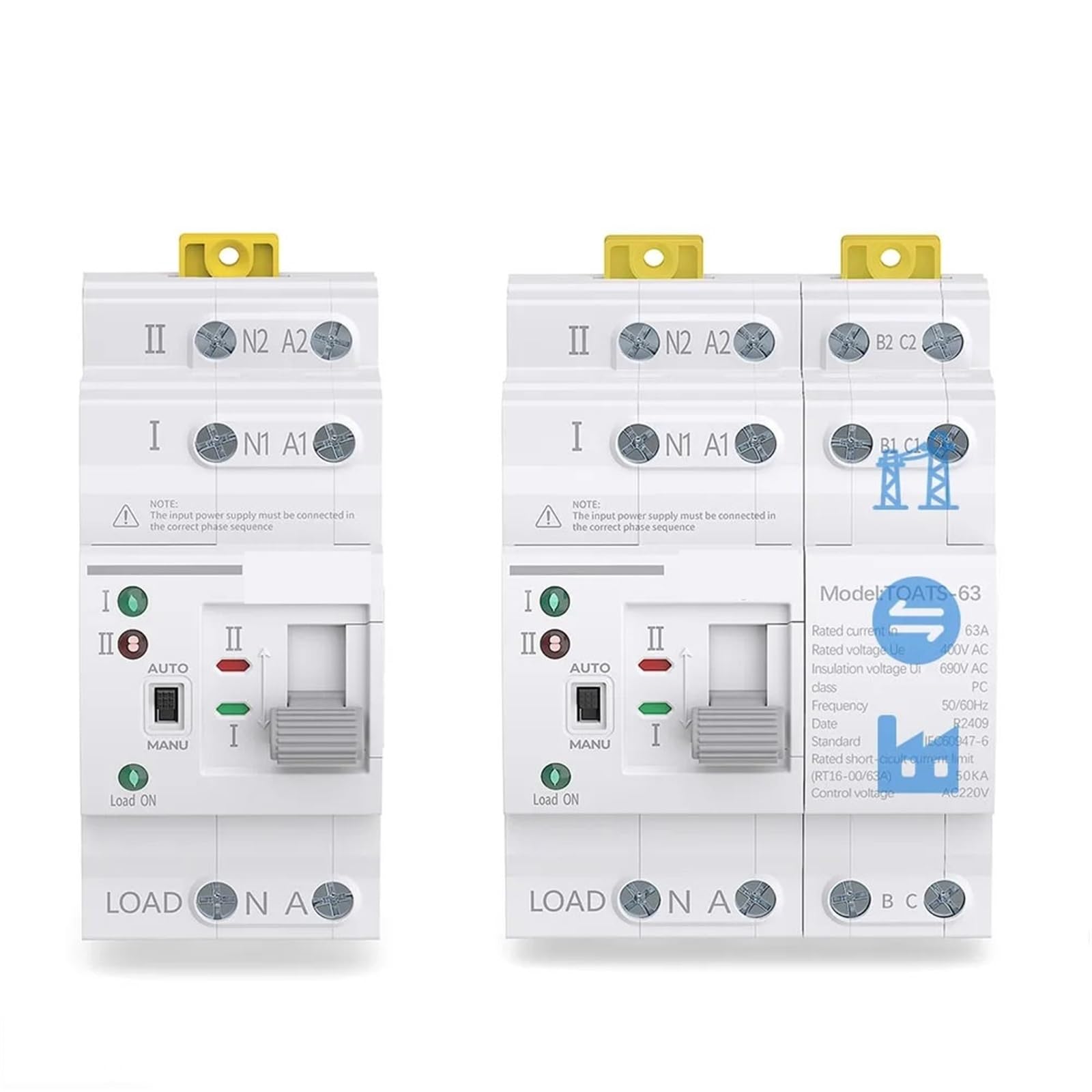 ATS 4P 63A 220V commutateur de transfert automatique double alimentation