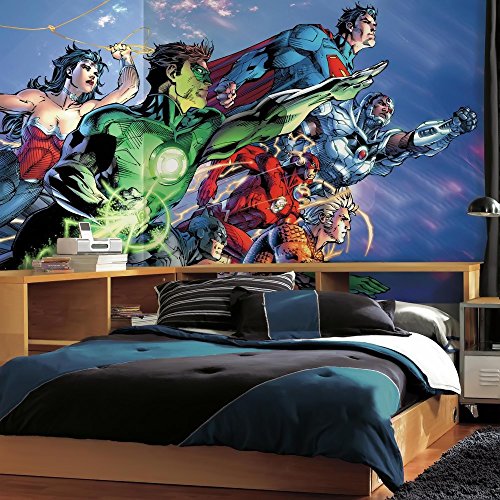 Roommates Jl1380M Justice League Spray And Stick Removable Wall Mural - 10.5 Ft. X 6 Ft. #TOP1