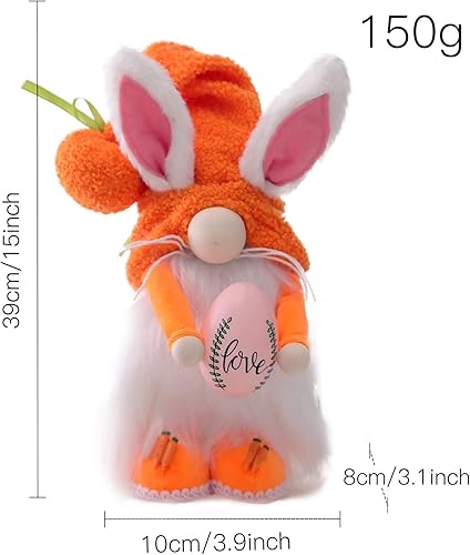 Miniatura 6 de NEARTIME Adorno de peluche de conejo de Pascua para decoración del hogar decoración de mesa para el hogar regalos de Pascua escultura acrílica C