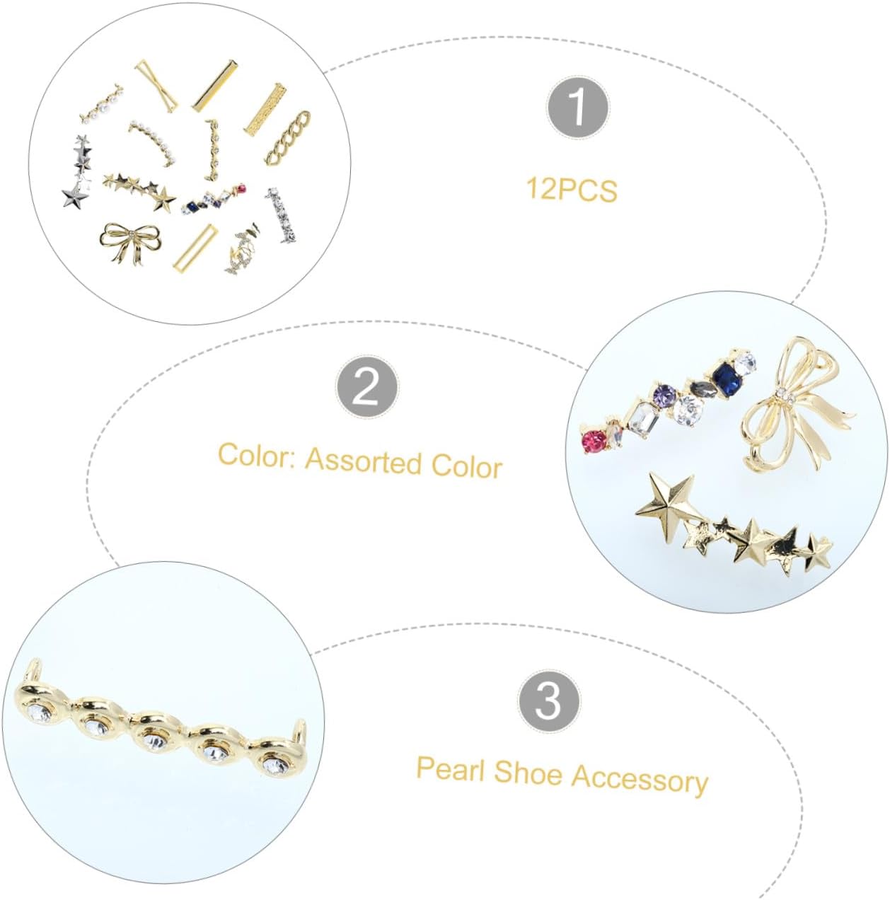COLLBATH Pearl Ribbon Shoe Decoration Shoelace Buckle Decoration Sneaker Charms