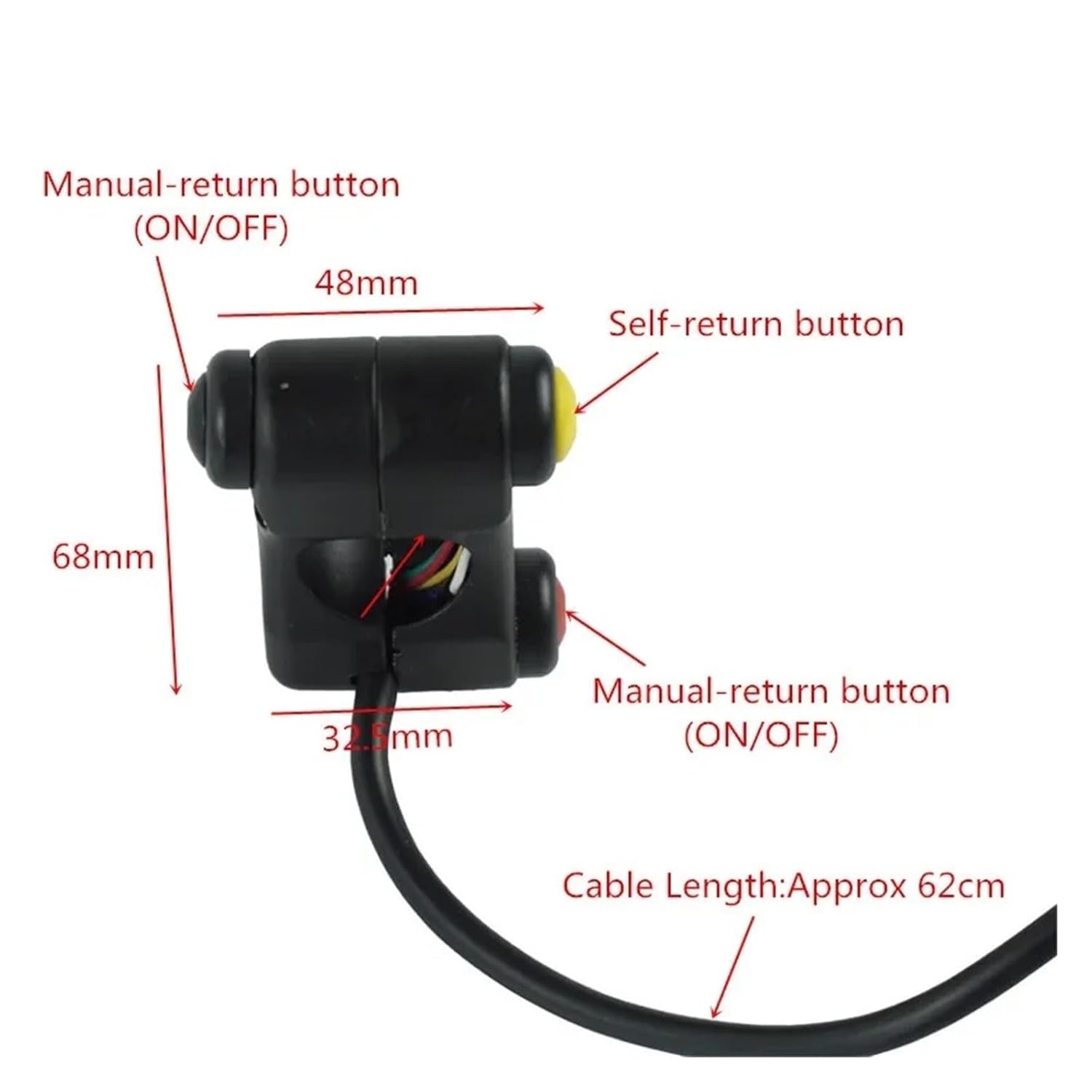 7 Wires Motorcycle 7/8" 22mm Handlebar Switches Headlight Hazard Brake Light Horn ON/Off Switch Moto Parts