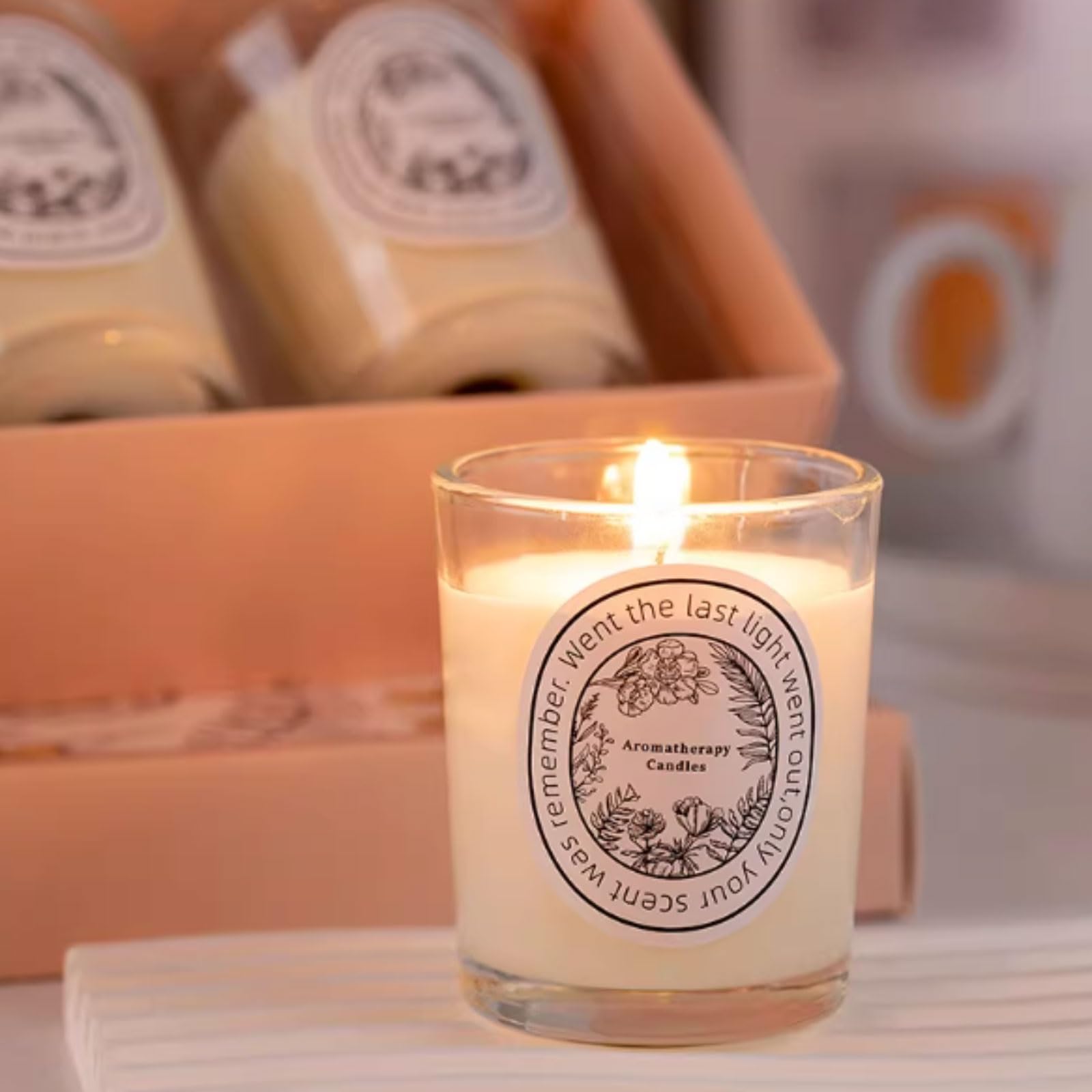 Compacto Velas en tarro de cristal, juego de velas perfumadas cilíndricas, vela de soja Natural reutilizable for vacaciones en casa, relajación y Spa, 3 uds. no es picante