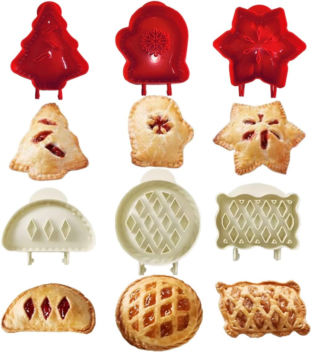 6 Pack Hand Pie Molds for Baking Dough Presser Mini