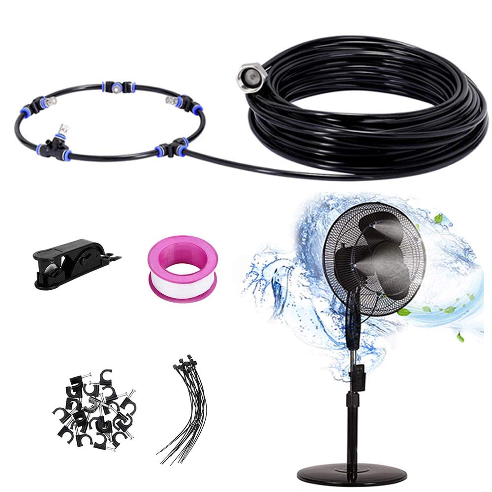 Fan Misting Kit, Outdoor Fan Misting Cooling System with 19