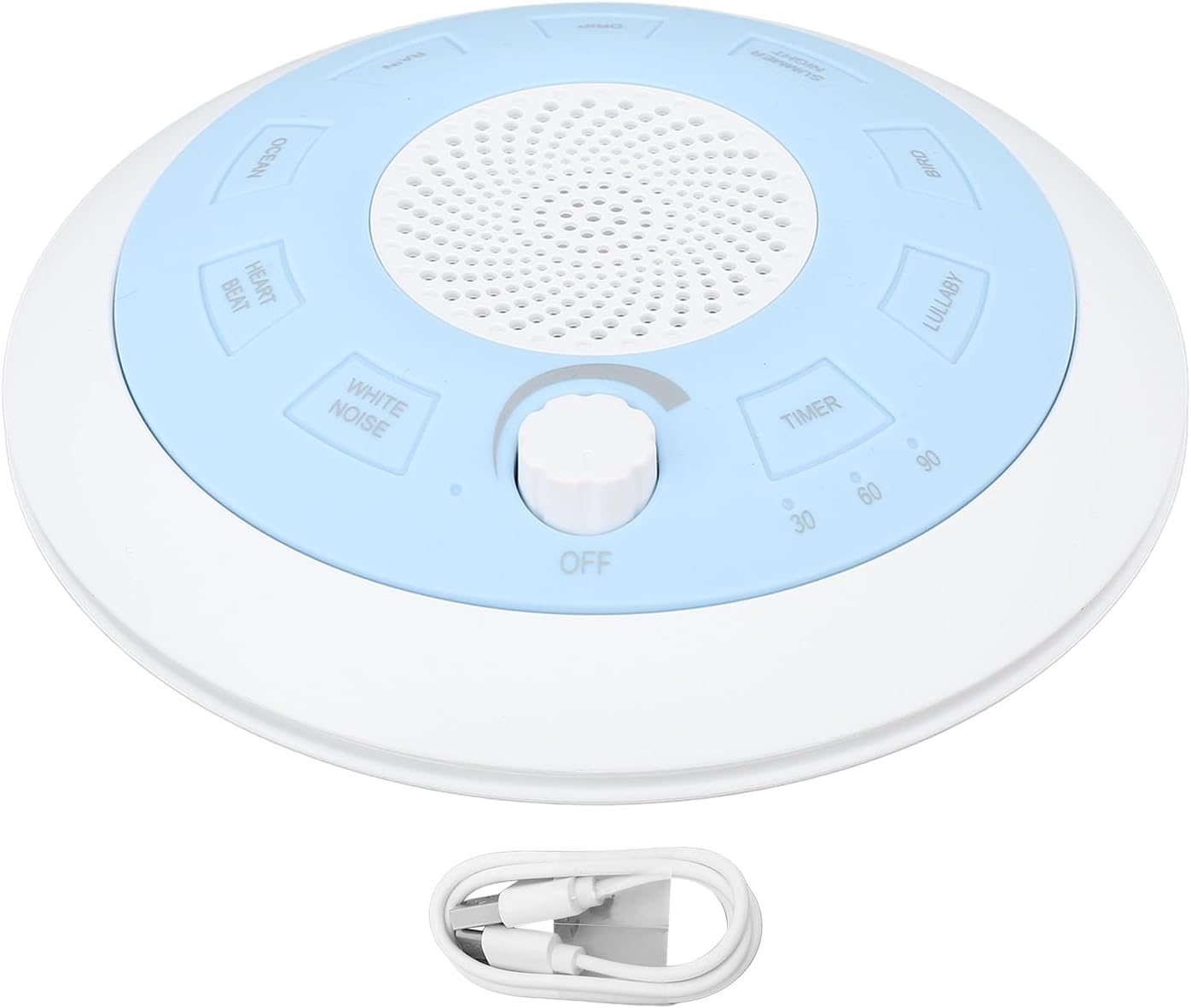 KIMISS Portable Baby Sound USB Rechargeable White Noise Sound for Sleep Assistance - Features 8 Relaxing Sounds with Auto Off Timer and Volume Control (Royal Blue)