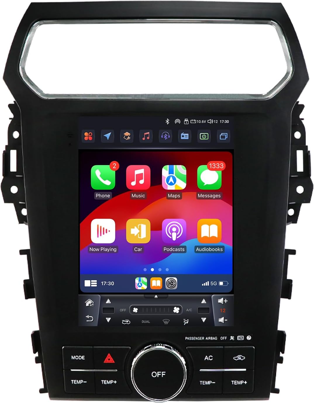 64GB Android14 Car Radio Upgrade for Ford Explorer 2011-2019 10.4 Inch IPS Touch Screen Supports Wireless Carplay/Android Auto,Steering Wheel Control, WiFi, FM 2GB ROM Car Tablet