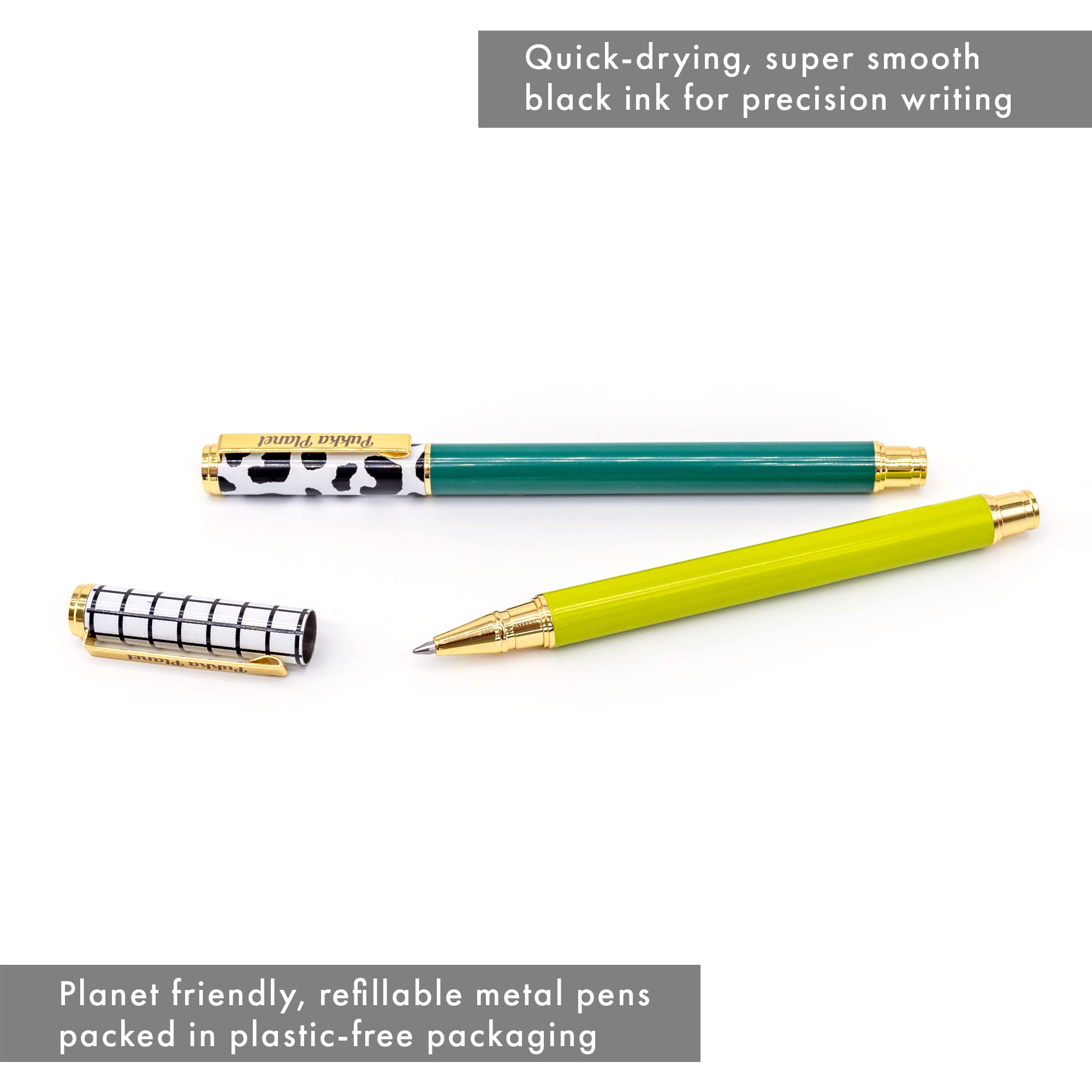 Pukka Pad, Pukka Planet Metal Pens with Refillable Gel Ink in Plastic Free Packaging, Perfectly Weighted with Smooth - Image 3