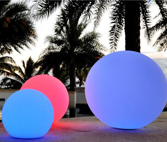 YESIE 8-Inch Floating Pool Light, Rechargeable LED Ball Light, Remote Control, Hot tub Accessories,Bathtub Lamp,16 RGB Colors Outdoor Patio Orb Decoration