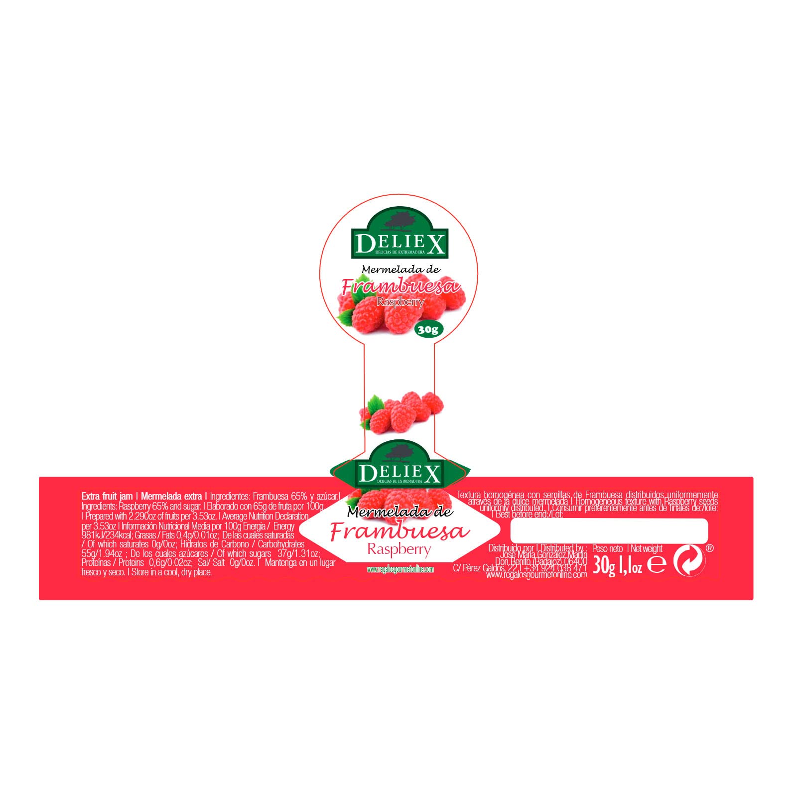 Deliex delicias de Extremadura. 60 Mermeladas pequeñas sabores variados. Miniaturas de mermeladas en cristal 30 gr, detalles a invitados en bodas, comuniones, bautizos (Surtido, 60 Tarros)