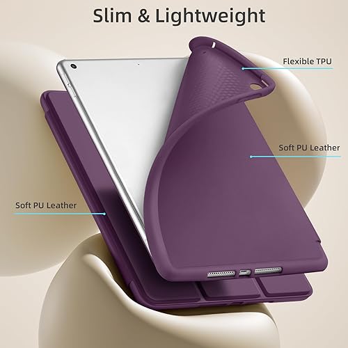 Miniatura 201 de Akkerds - Funda para iPad 10.2 2020, iPad 8ª generación/2019, iPad 7ª generación, con soporte para lápiz. Funda protectora premium con parte trasera
