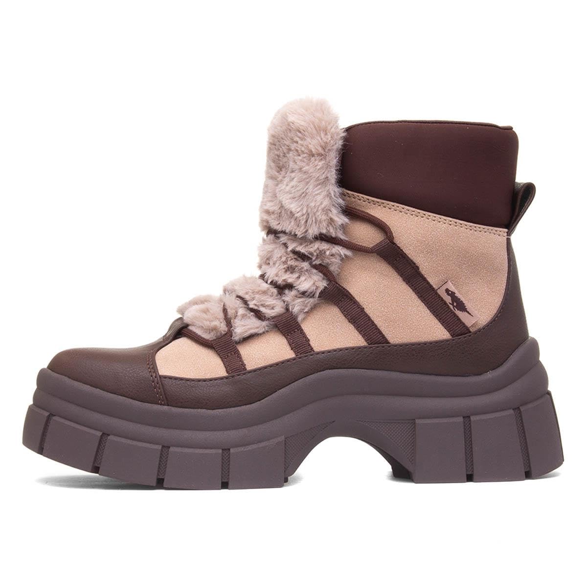 Rocket Dog Tiger Womens Taupe Chunky Platform Boot - Size 7 UK - Brown