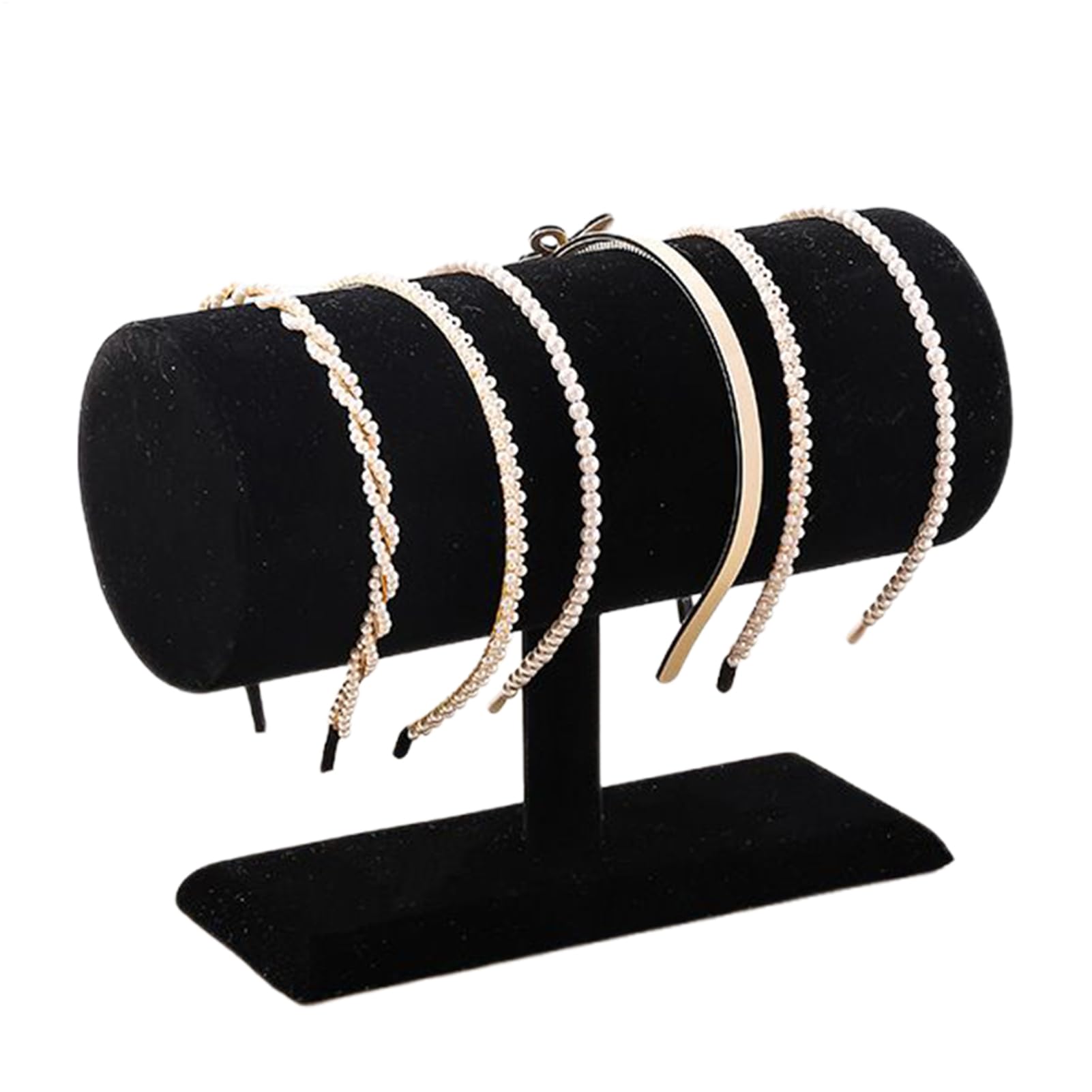 Bandeau à cheveux bien rangé sur un présentoir élégant pour coiffeuse moderne