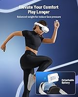 Vista 5 de Battery Head Strap Compatible with Meta Quest 3, Comfort Elite Strap Battery Pack 6000mAh for Oculus Quest 3 Accessories, Adjustable Lightweight VR