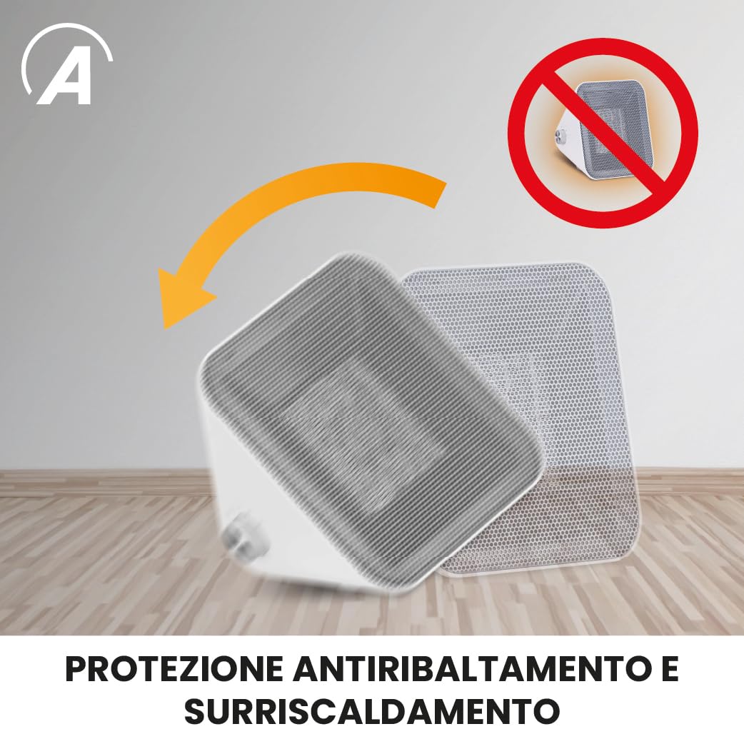 ARDES | AR4P21W ICONIQ grzejnik ceramiczny 1500 W, biały, z metalowym uchwytem i uchwytem