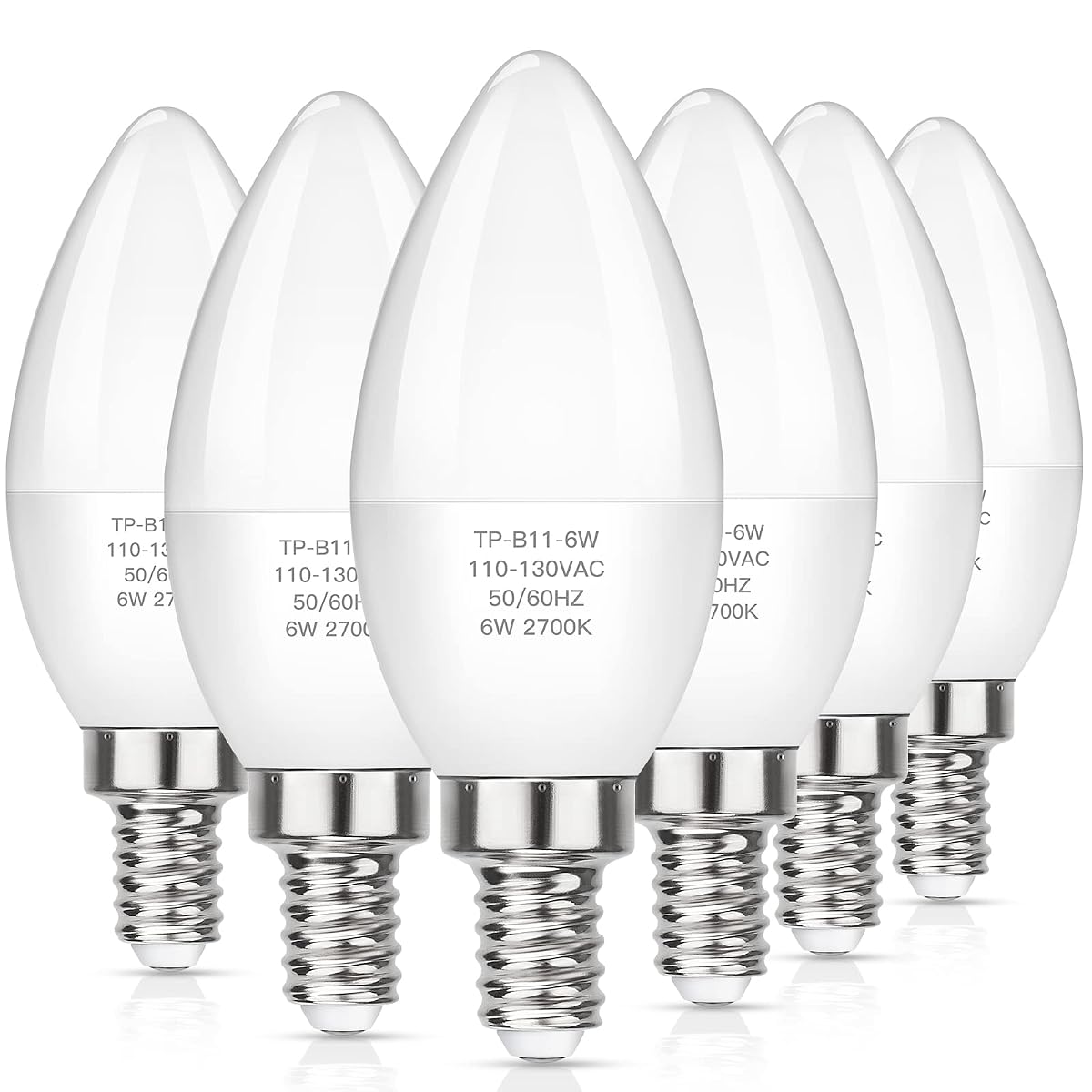 MAXvolador E12 LED Candelabra Light Bulbs 60W Equivalent, Warm White 2700K 600