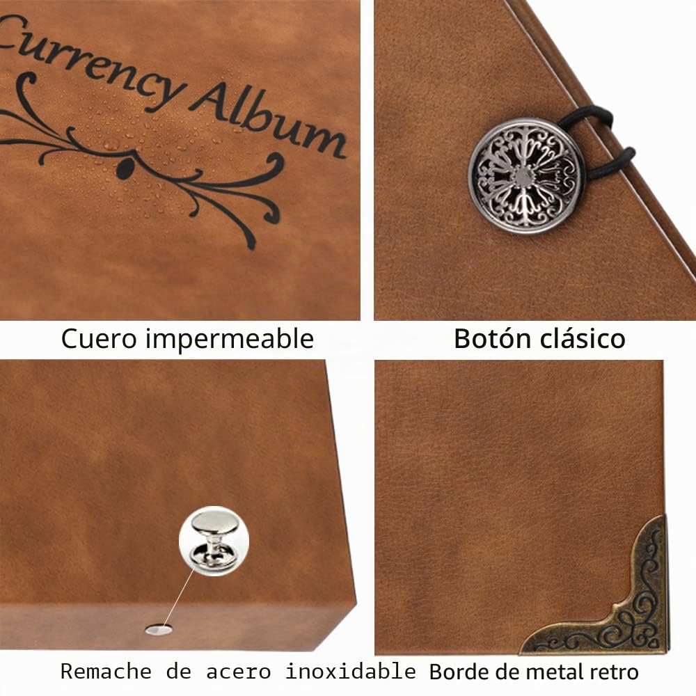 Álbum de monedas de 120 bolsillos, colección de billetes de papel, suministros para coleccionistas (40 hojas)