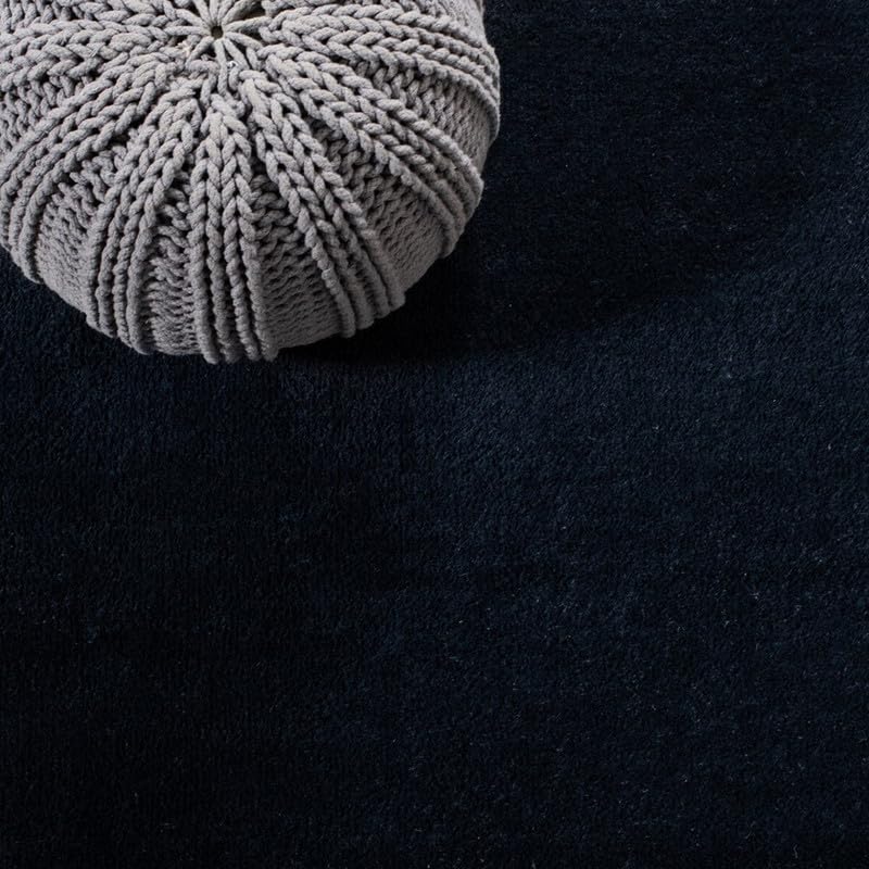 Image of Handmade Pure Woollen Carpet Collection for Hall with 1.0 inch inch Thickness 7 X 7 Feet - Round Bleck