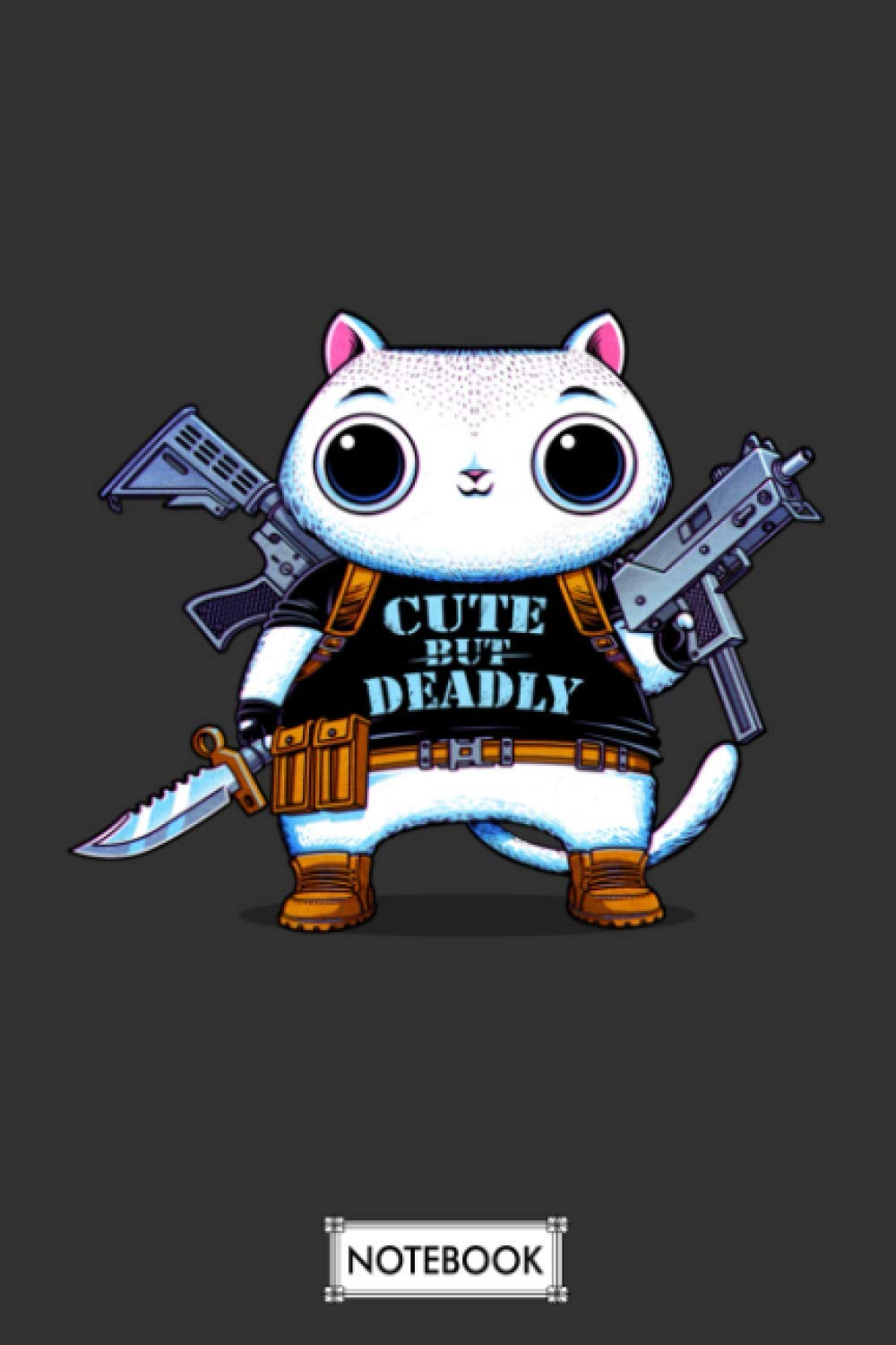 Cute But Deadly Notebook: Journal, Matte Finish Cover, Diary, 6x9 120 Pages, Lined College Ruled Paper, Planner