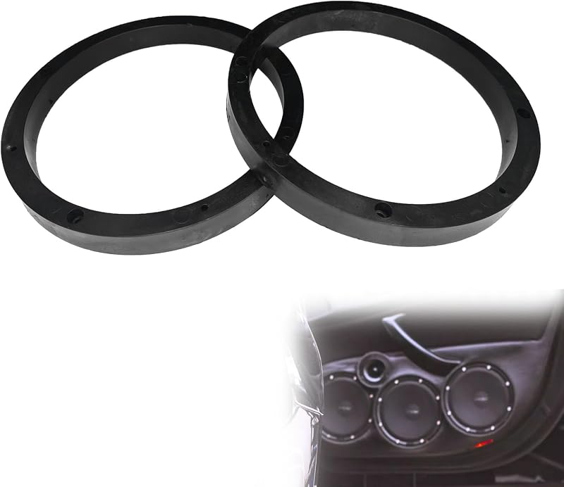 2PCS 6" Car Stereo Speaker Spacer, Universal Car Door Speaker Mounting Ring Spacer Adapter, Enhance Sound Quality No Cutting and Drilling for Auto Audio/Boats/Trucks/RV
