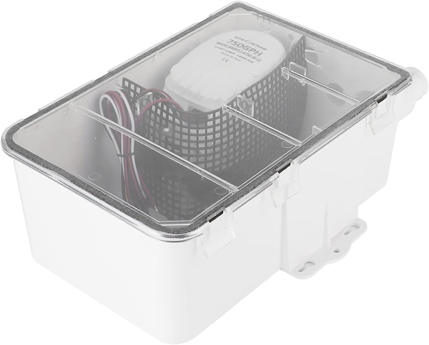 12V 750 GPH Boat Marine Shower Sump Pump Drain Kit, Shower Pump Easy To Install Multi Port Sump Pump for Attwood for Johnson(12V, Pisa Leaning Tower Type)