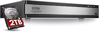 ZOSI Full 1080p H.265+ 16 Channel DVR for Security Camera with Hard Drive 2TB, Hybrid 4-in-1 CCTV DVR Surveillance System(Analog/AHD/TVI/CVI),Motion Detection,Mobile Remote Control,Email Alarm