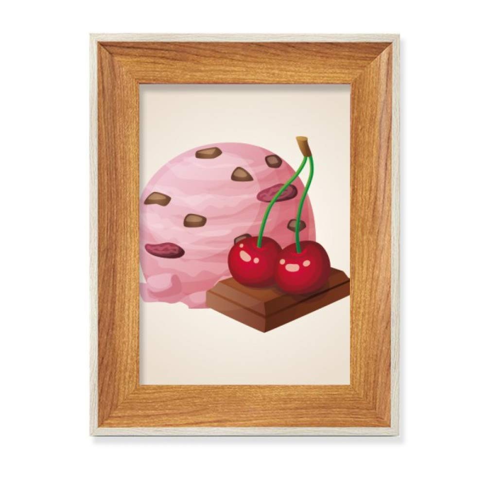 Cadre photo en bois la Glace Chocolat Cerise au design artistique pour exposition