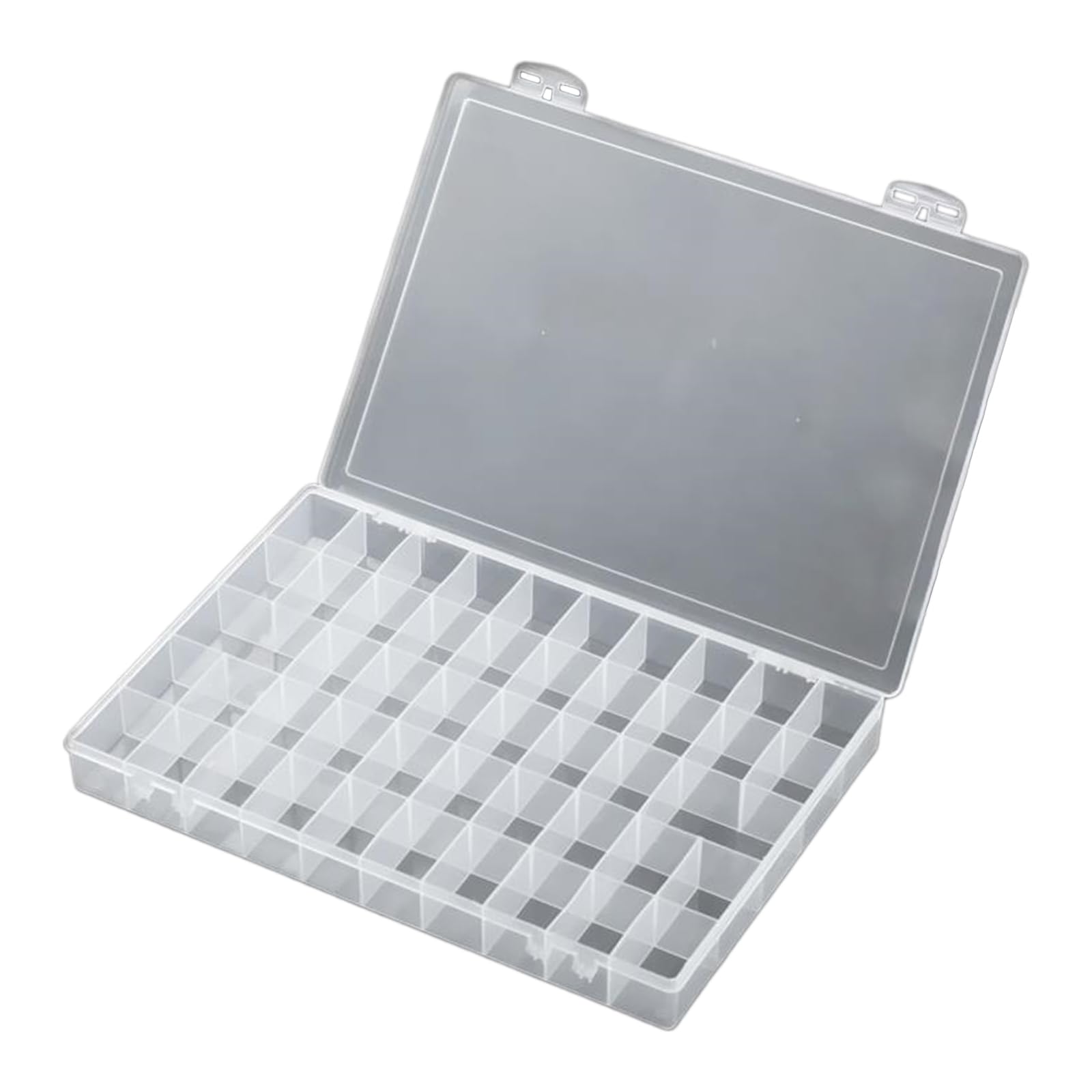 Qcbuegof 24 36 48 Grids Clear Organiser Box Beads Storage Container Jewelry Case Paint Container Stackable Case Jewelry Box