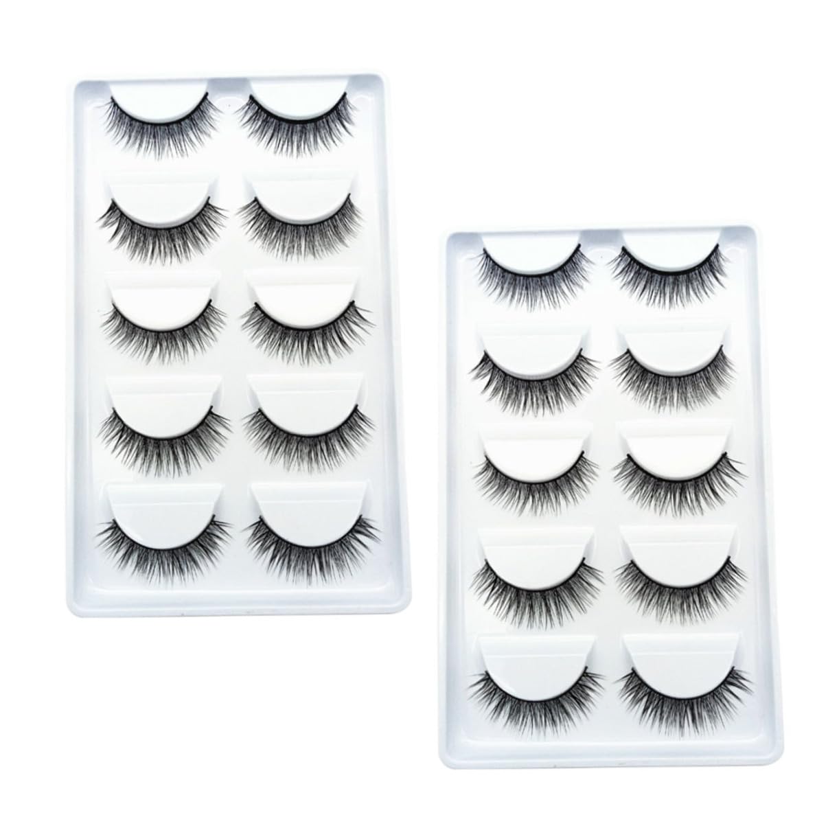 Mikinona 10 Paires Faux Cils Naturels et Réalistes en Fibre Chimique pour Maquillage Quotidien Extension de Cils Individuels pour Beauté des Yeux