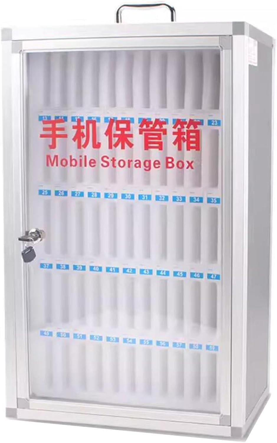 Wall Mounted Phone Locker - Secure 60-Bit Safety Deposit Box for Employees, Classroom, Gym, Libraries & Offices - Compact Phone Storage Solution