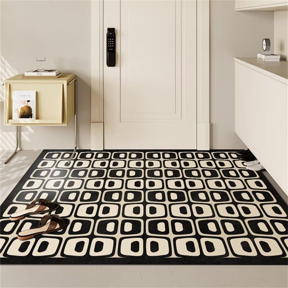 Tapis enfant chambre garcon noir géométrique et résistant 200x250