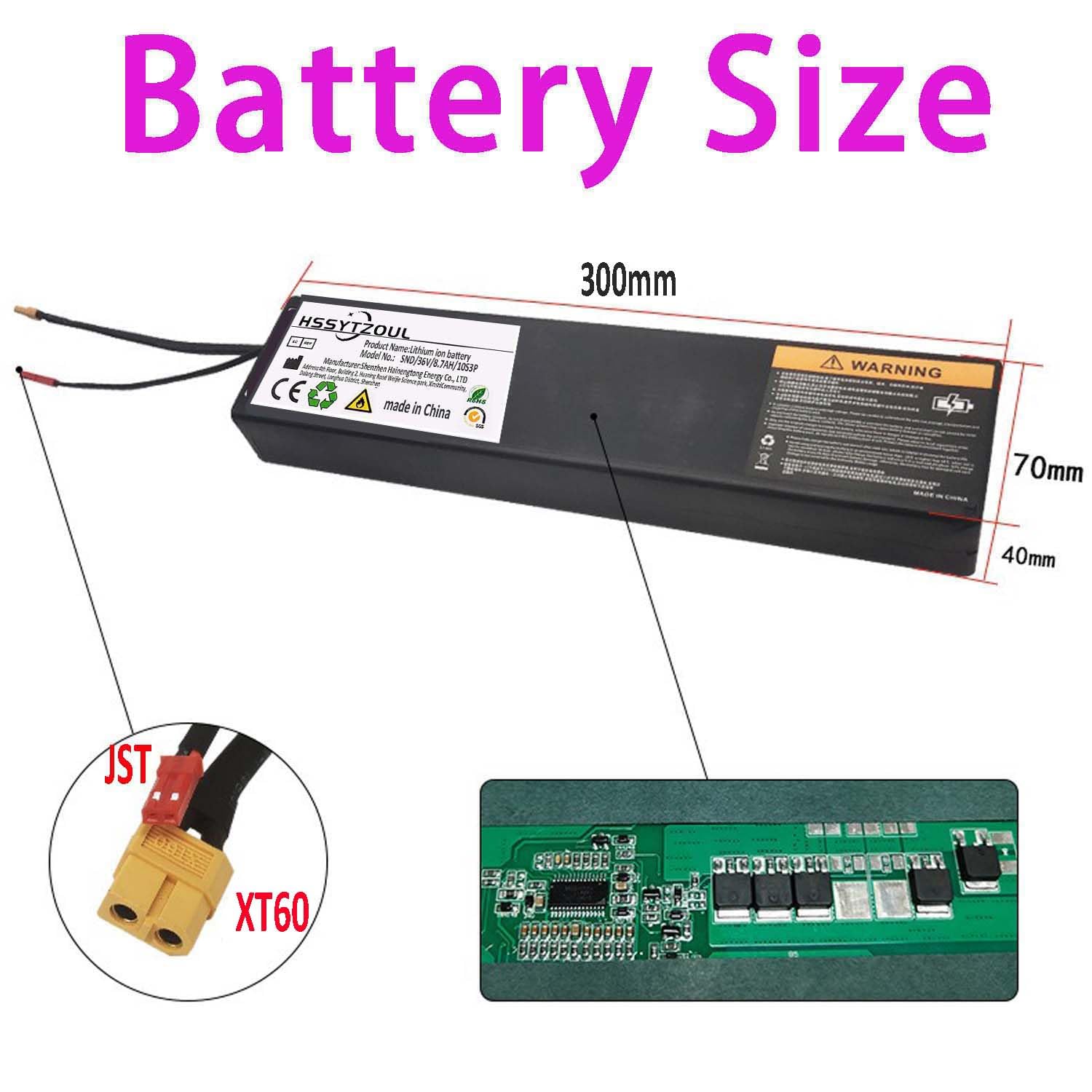Batteria per scooter elettrico da 36 V 6AH / 7.5AH / 7.8AH / 8.7AH Batteria per scooter elettrico Sostituzione della batteria per scooter incorporato,36v,7.8AH