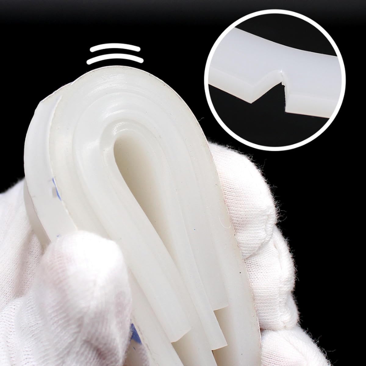 Striscia Di Silicone Autoadesiva Monofacciale Nera Foglio Di Piastra In Gomma Siliconica Tappetino Antiscivolo Per Alte Temperature - Foto 4