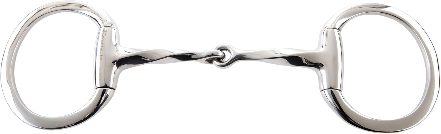 Stainless Steel Slow Twist Eggbutt Snaffle Bit, 5.25
