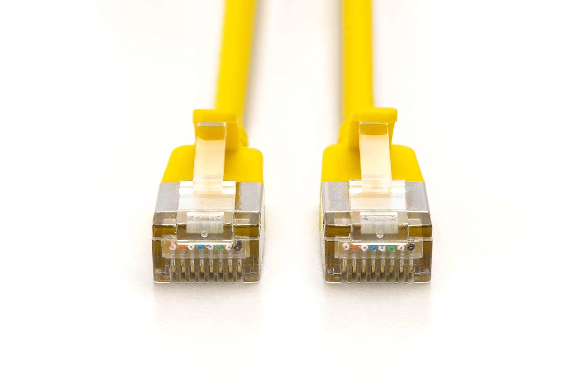 DIGITUS Câble LAN Cat 6A – 5 m – 10 pièces – Slim – F/FTP – Jaune | 10 Gbit/s – Blindé – PoE+ – AWG 32/7 – LSZH – Câble réseau RJ45 – Compatible Cat 6 et Cat 7