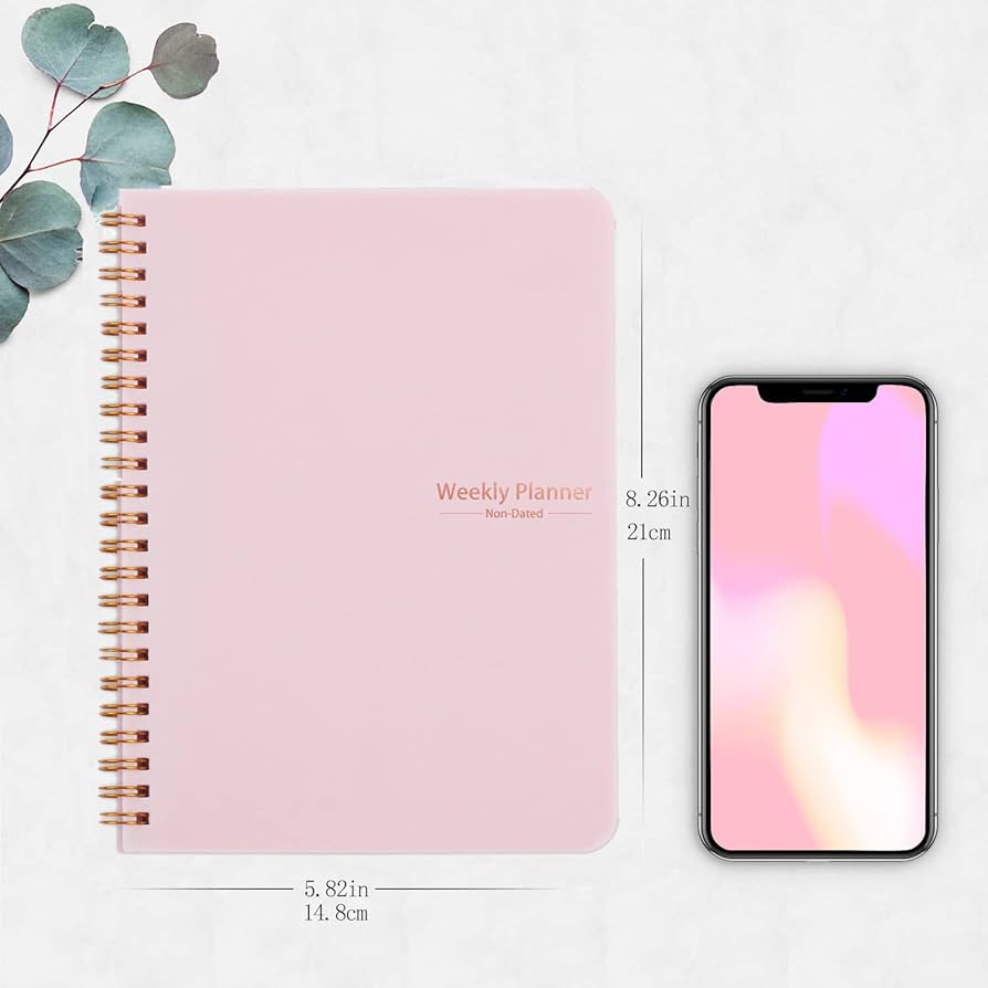 Weekly Planner Notebook, A5 Spiral To Do List Notebook 52 Weekly Goals
