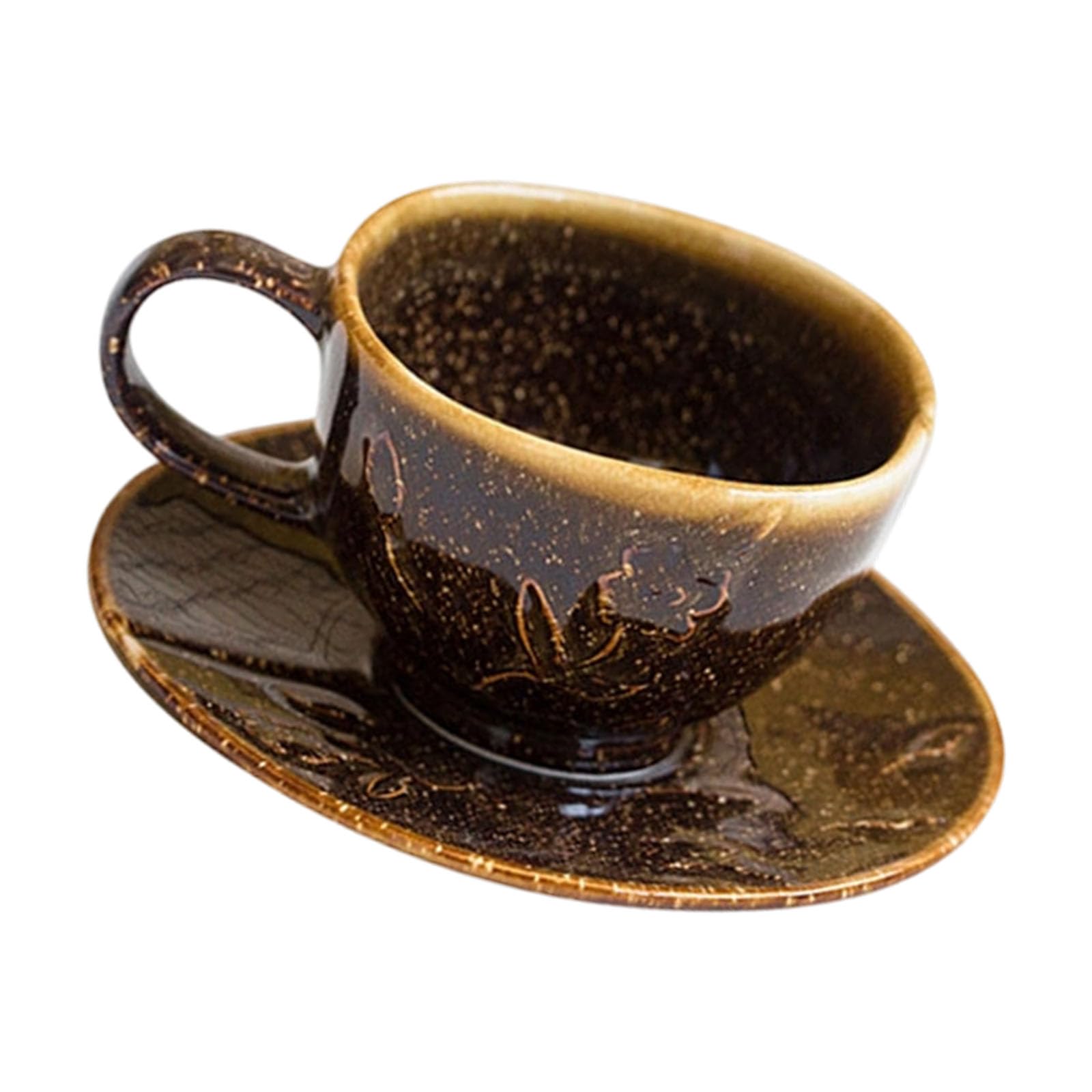 our fave Ceramic Coffee Cup and Saucer Set 180Ml Embossing Flower Espressos Mug with Plate Small Drinkware for Home, Kitchens Dishwasher Safe