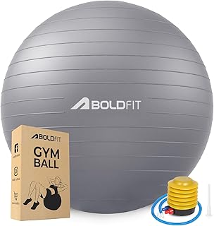 Boldfit Gym Ball for Exercise Anti Burst Exercise Ball with Foot Pump for Workout, Yoga for Women and Men SwissBall for Ba...