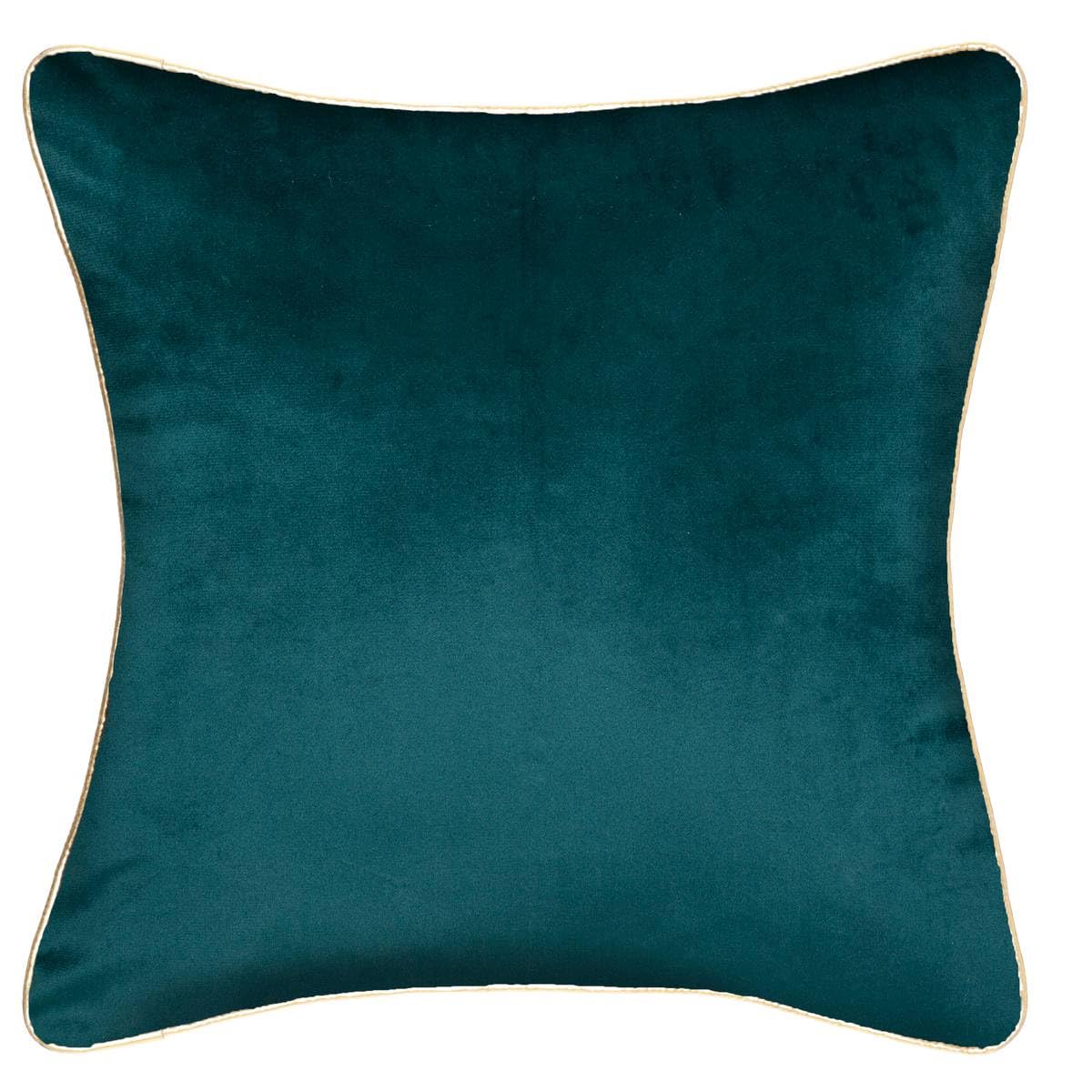ATMOSPHERA Fodera Per Cuscino Feel In Velluto Blu Anatra 40x40cm Con Piping Oro - 2