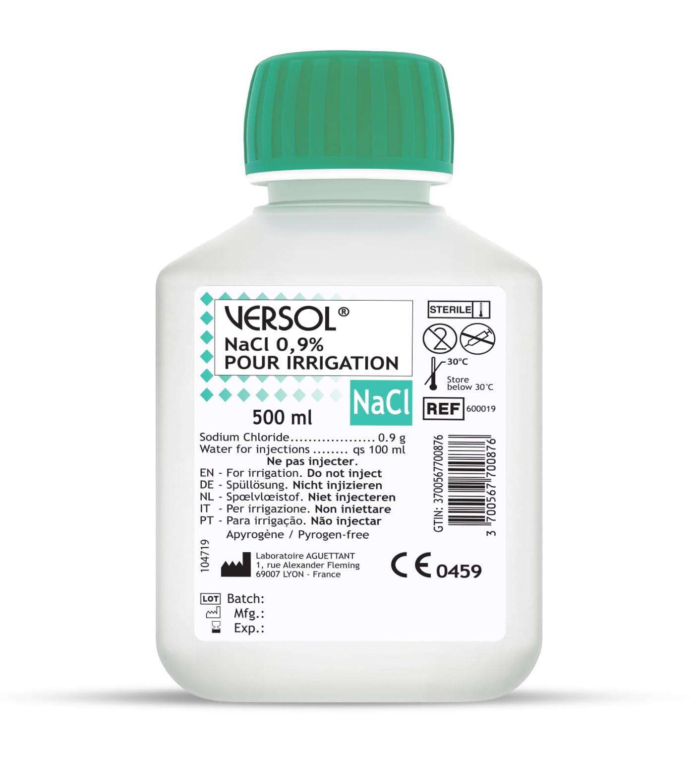 VERSOL® NaCl 0,9% – 500 ml Isotonische Kochsalzlösung – Sanfte Lösung zur Nasenspülung, Wundreinigung & tägliche Pflege – pH-neutral & hautfreundlich