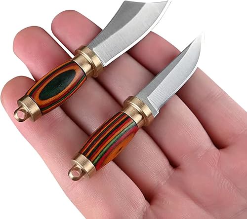 NBGDY Mini llavero de cuchillo cuchillo de bolsillo pequeño juego de cuchillos de cortador de caja EDC Juego de 2 piezas KPQ-1030