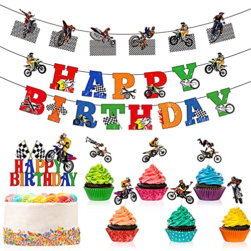 Décoration gâteau moto pour anniversaire motocross et fête d'enfants - Lot de 20 figurines Zonon