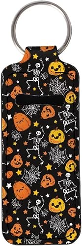 Suobstales Chapstick - Llavero con clip en la manga de la bolsa para palillo labial, funda para bálsamo labial, protector de lápiz labial