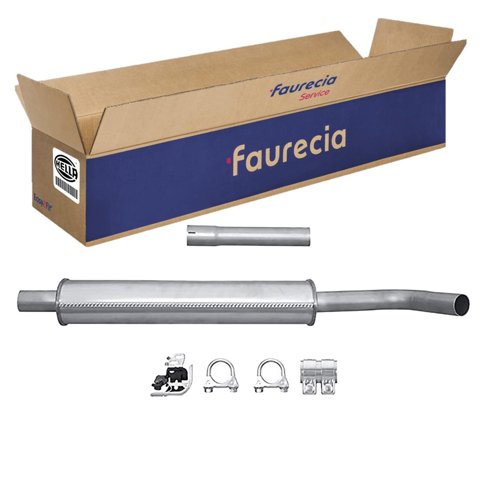 HELLA 8LC 366 025-821 Silenziatore centrale - Easy2Fit® Kit - centro - in due pezzi - Kit con parti annesse