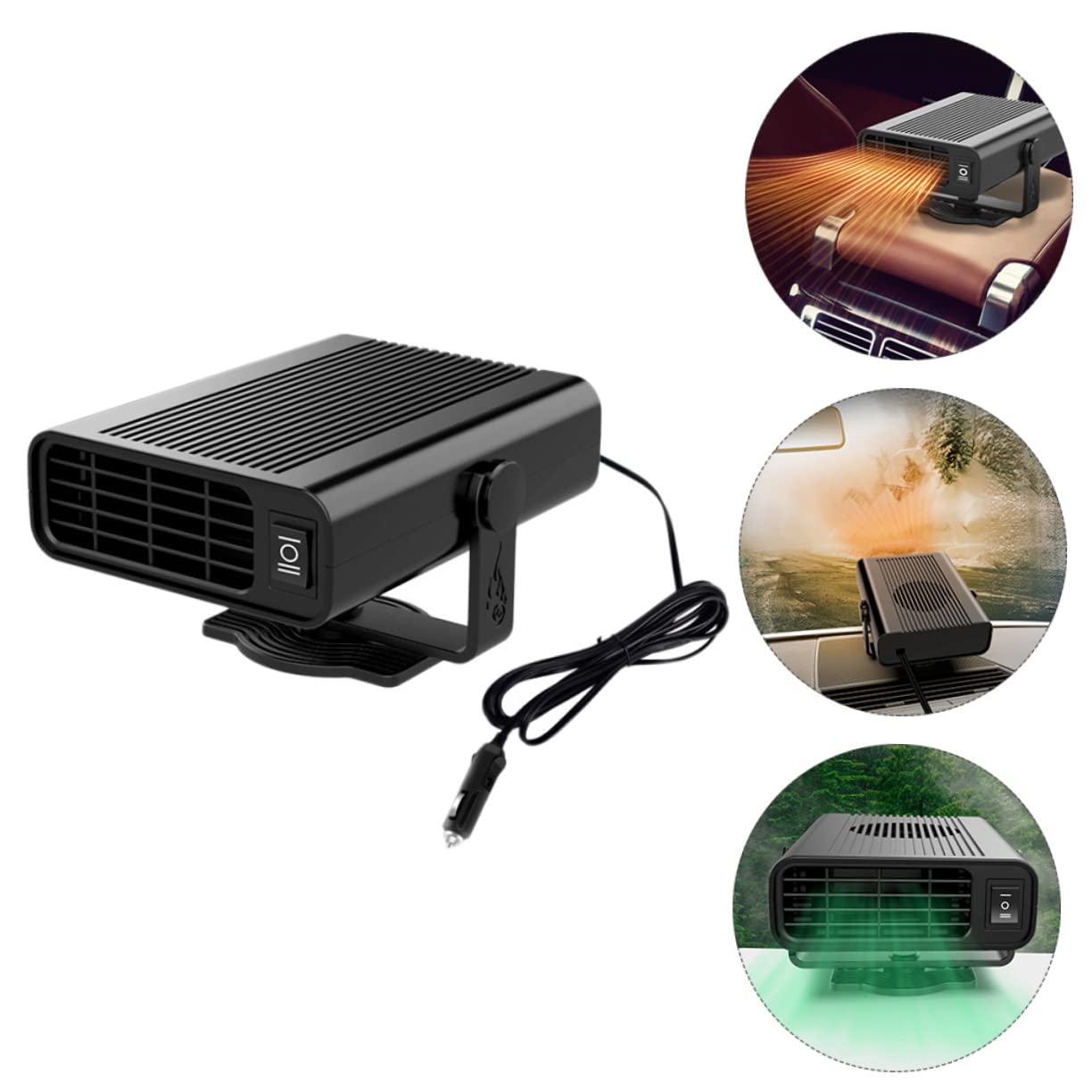 OUNONA 12v Car Defroster Heater Portable Car Warmer Auto Defogger Plastic Defroster for Vehicle Windshield